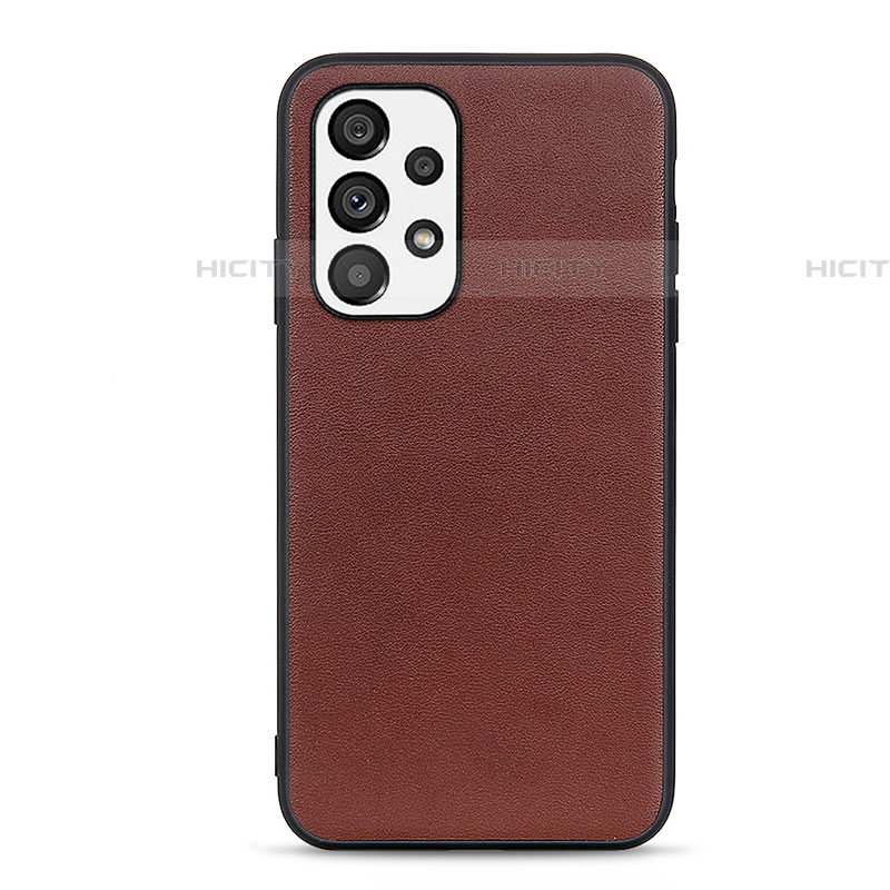 Coque Luxe Cuir Housse Etui B01H pour Samsung Galaxy A73 5G Marron Plus