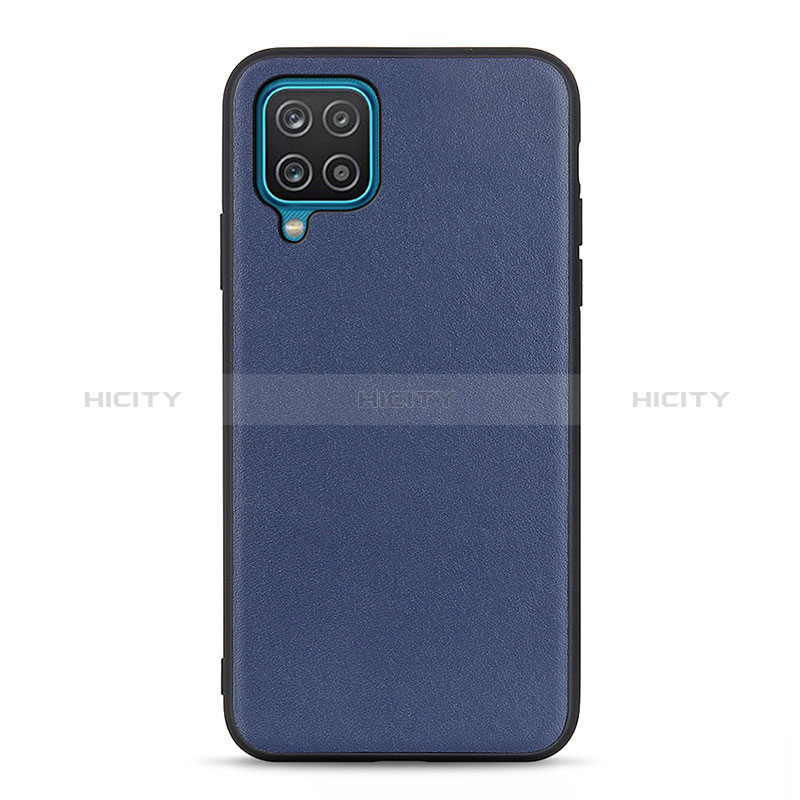 Coque Luxe Cuir Housse Etui B01H pour Samsung Galaxy F12 Bleu Plus