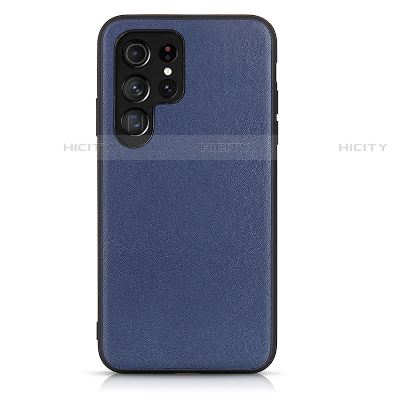 Coque Luxe Cuir Housse Etui B01H pour Samsung Galaxy S21 Ultra 5G Bleu Plus