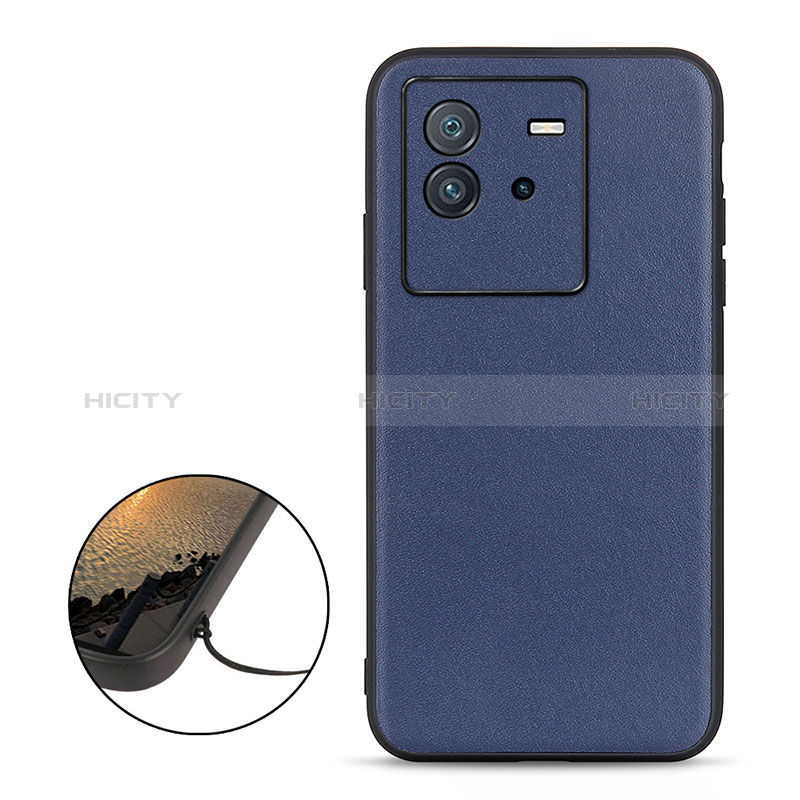 Coque Luxe Cuir Housse Etui B01H pour Vivo iQOO Neo6 5G Bleu Plus