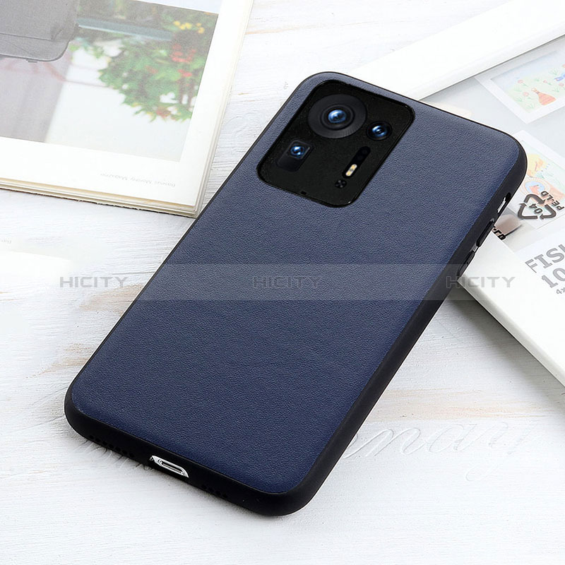 Coque Luxe Cuir Housse Etui B01H pour Xiaomi Mi Mix 4 5G Bleu Plus