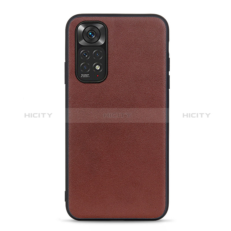 Coque Luxe Cuir Housse Etui B01H pour Xiaomi Redmi Note 11 4G (2022) Marron Plus