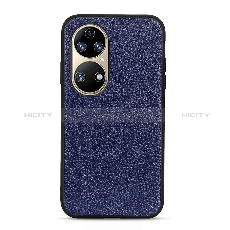 Coque Luxe Cuir Housse Etui B02H pour Huawei P50 Pro Bleu Plus