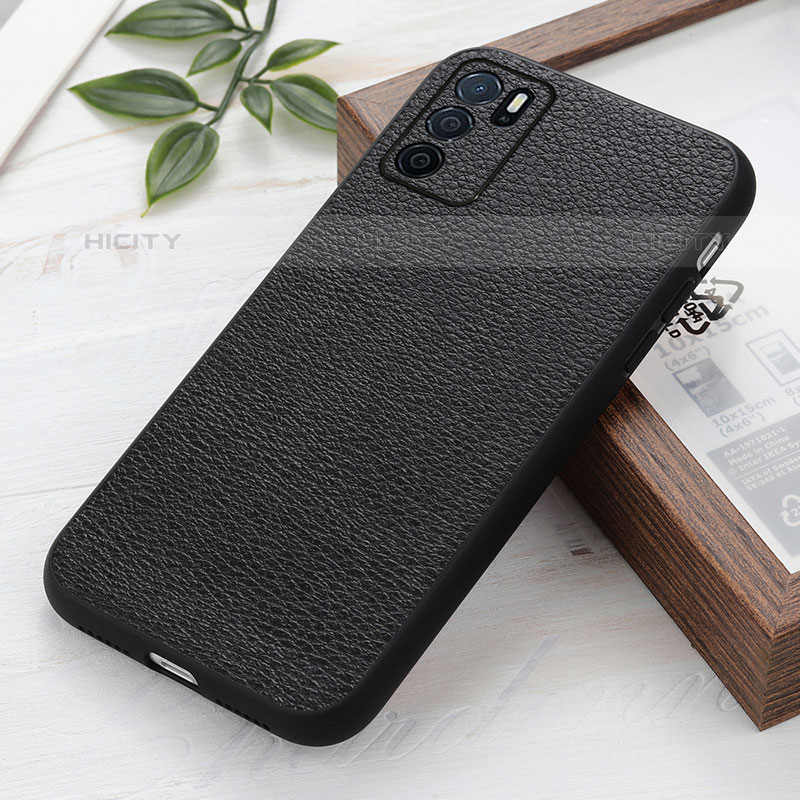 Coque Luxe Cuir Housse Etui B02H pour Oppo A54s Noir Plus