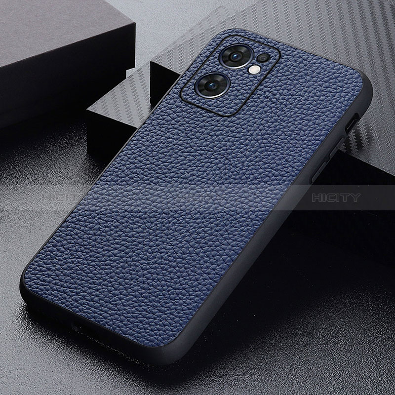 Coque Luxe Cuir Housse Etui B02H pour Oppo Find X5 Lite 5G Bleu Plus