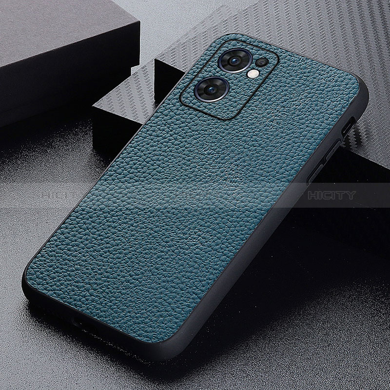 Coque Luxe Cuir Housse Etui B02H pour Oppo Find X5 Lite 5G Vert Plus