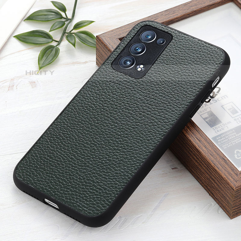 Coque Luxe Cuir Housse Etui B02H pour Oppo Reno6 Pro 5G Vert Plus