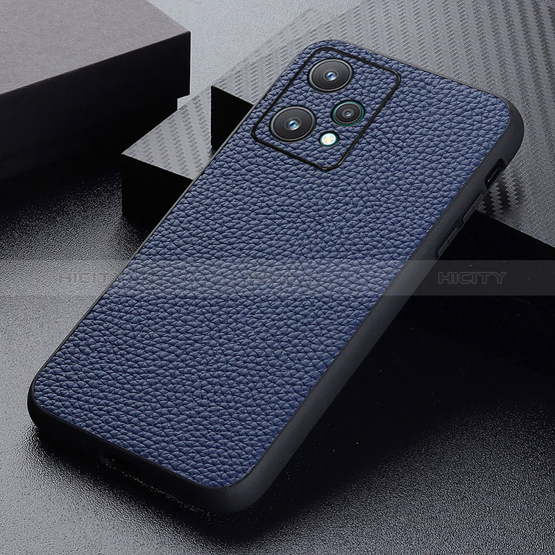 Coque Luxe Cuir Housse Etui B02H pour Realme 9 5G Bleu Plus