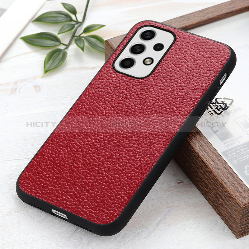 Coque Luxe Cuir Housse Etui B02H pour Samsung Galaxy A23 5G Rouge Plus