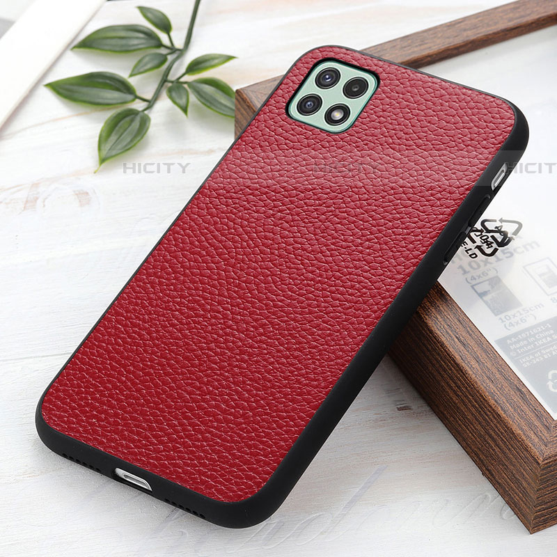 Coque Luxe Cuir Housse Etui B02H pour Samsung Galaxy F42 5G Rouge Plus