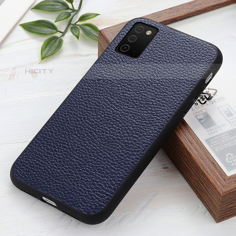 Coque Luxe Cuir Housse Etui B02H pour Samsung Galaxy M02s Bleu Plus