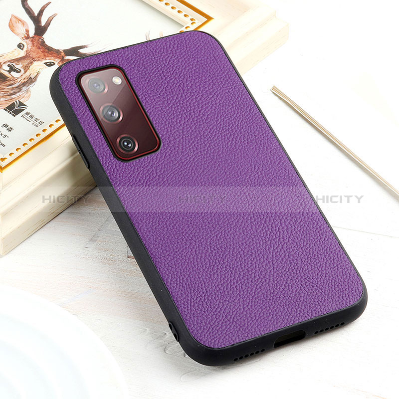 Coque Luxe Cuir Housse Etui B02H pour Samsung Galaxy S20 FE (2022) 5G Violet Plus