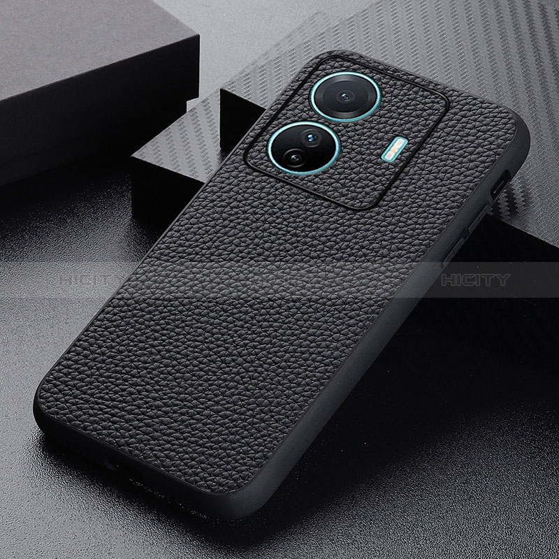 Coque Luxe Cuir Housse Etui B02H pour Vivo T1 5G Noir Plus