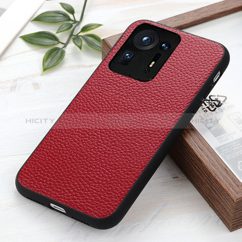 Coque Luxe Cuir Housse Etui B02H pour Xiaomi Mi Mix 4 5G Rouge Plus