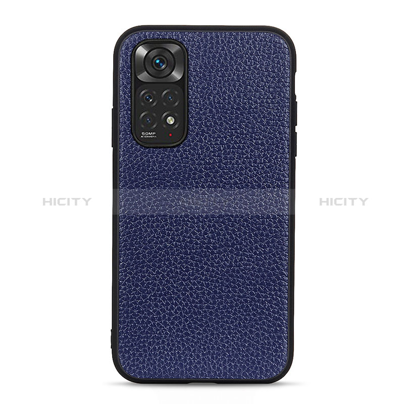 Coque Luxe Cuir Housse Etui B02H pour Xiaomi Redmi Note 11 4G (2022) Bleu Plus