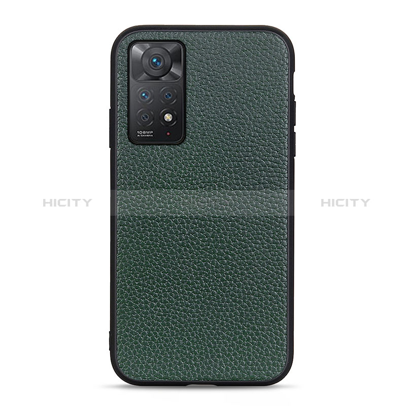 Coque Luxe Cuir Housse Etui B02H pour Xiaomi Redmi Note 11 Pro 5G Vert Plus