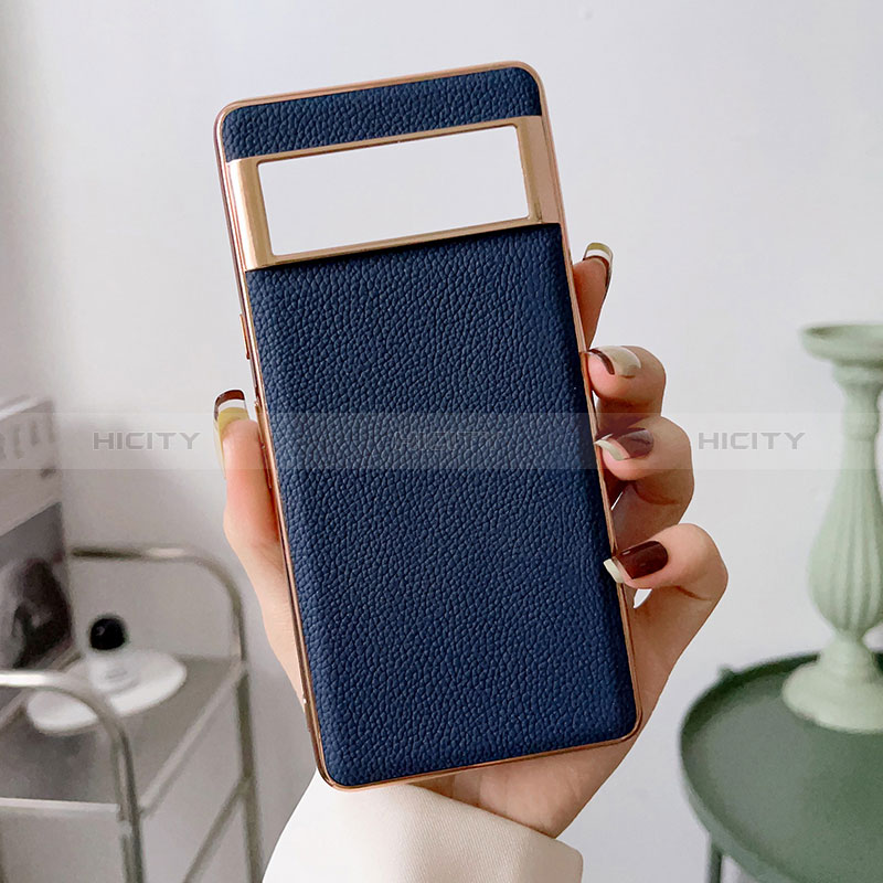 Coque Luxe Cuir Housse Etui B03H pour Google Pixel 6 5G Bleu Plus