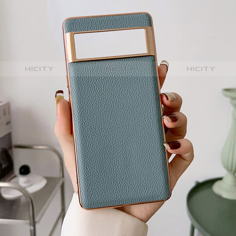 Coque Luxe Cuir Housse Etui B03H pour Google Pixel 6a 5G Bleu Clair Plus