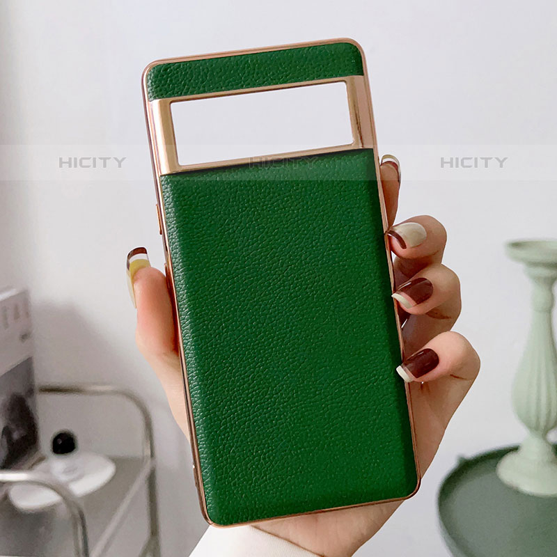 Coque Luxe Cuir Housse Etui B03H pour Google Pixel 6a 5G Vert Plus