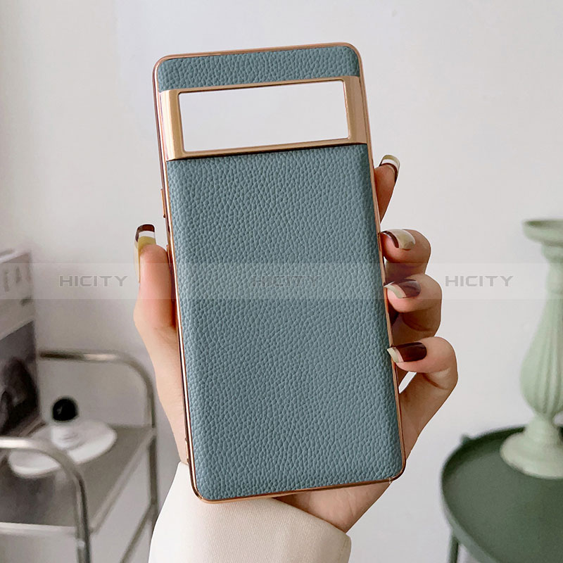 Coque Luxe Cuir Housse Etui B03H pour Google Pixel 7 5G Bleu Clair Plus