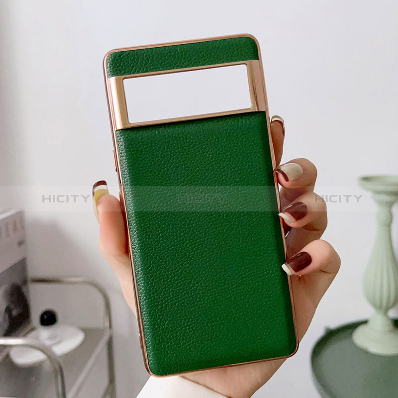 Coque Luxe Cuir Housse Etui B03H pour Google Pixel 7 5G Vert Plus