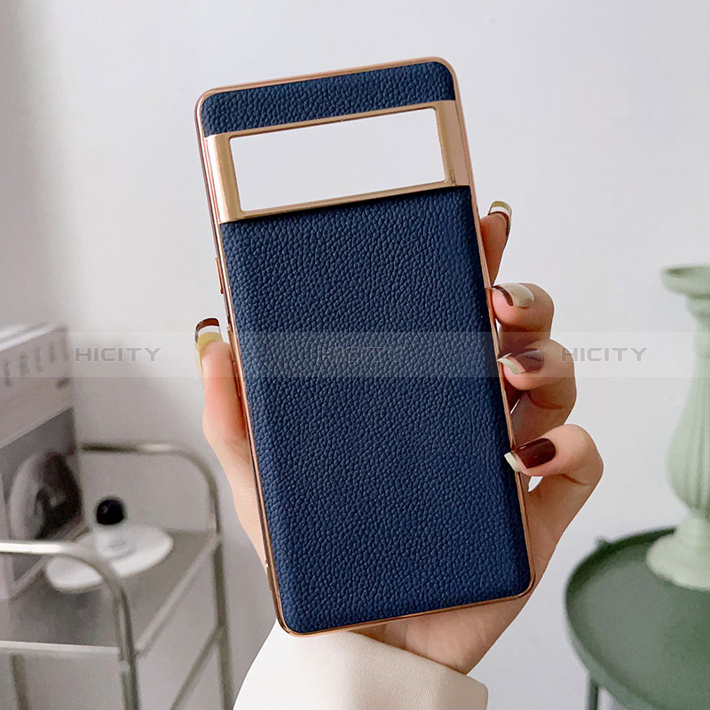 Coque Luxe Cuir Housse Etui B03H pour Google Pixel 7 Pro 5G Bleu Plus