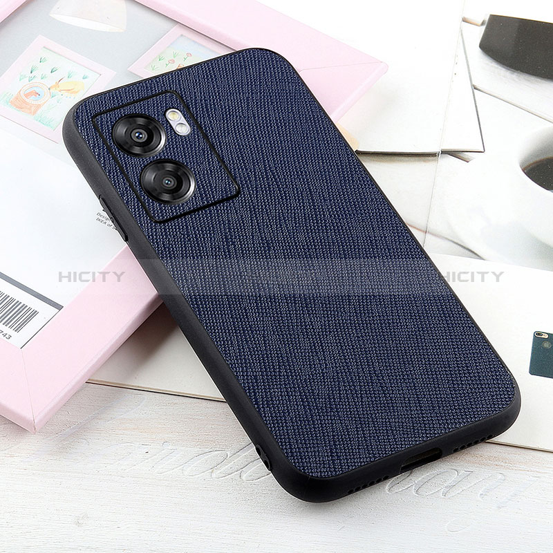 Coque Luxe Cuir Housse Etui B03H pour Oppo A77 5G Bleu Plus