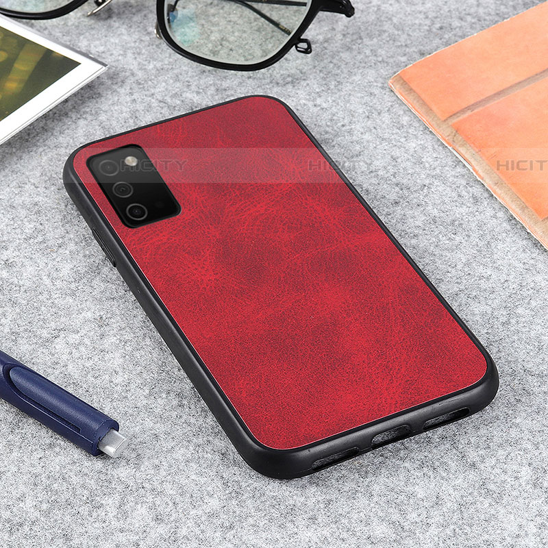 Coque Luxe Cuir Housse Etui B03H pour Samsung Galaxy A03s Rouge Plus