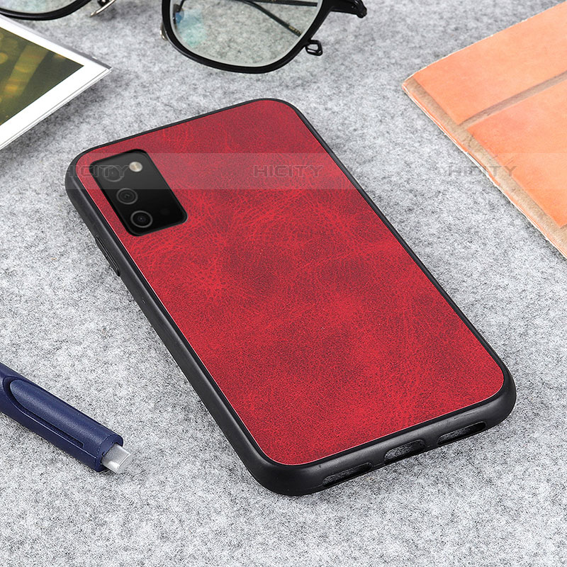 Coque Luxe Cuir Housse Etui B03H pour Samsung Galaxy M02s Rouge Plus