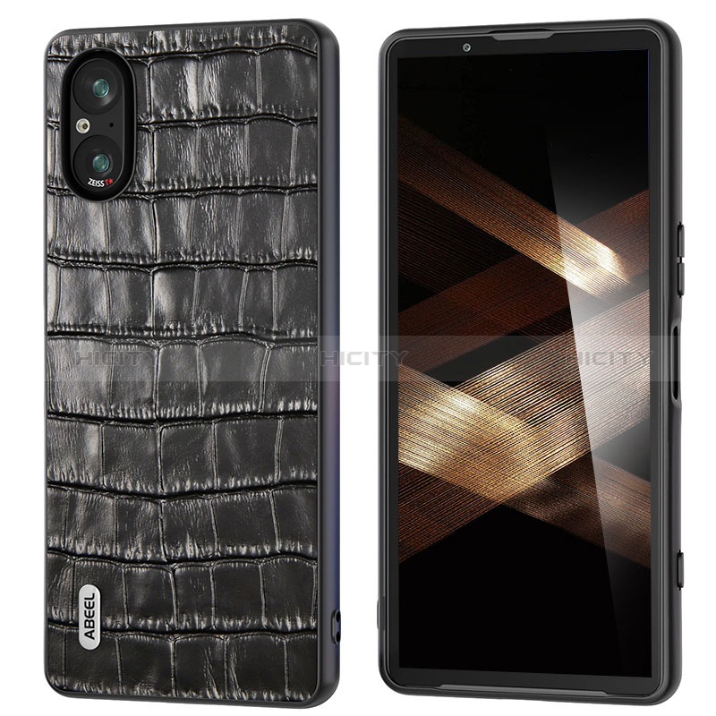 Coque Luxe Cuir Housse Etui B04H pour Sony Xperia 5 V Noir Plus