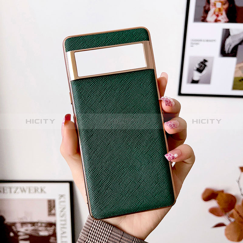 Coque Luxe Cuir Housse Etui B05H pour Google Pixel 6 Pro 5G Vert Plus