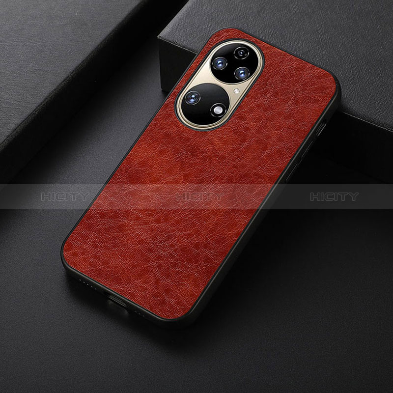 Coque Luxe Cuir Housse Etui B05H pour Huawei P50 Pro Marron Plus