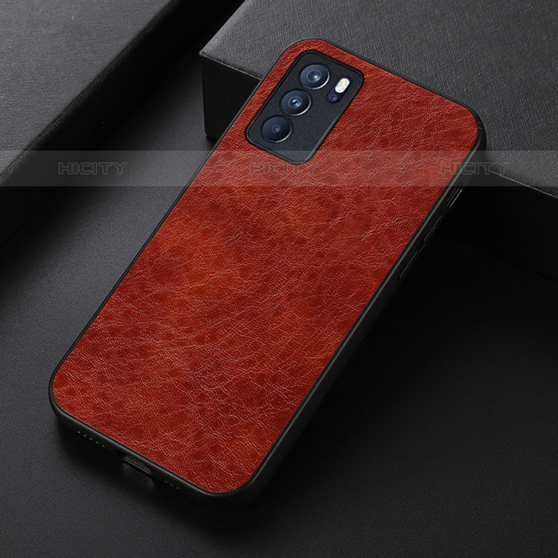 Coque Luxe Cuir Housse Etui B05H pour Oppo Reno6 Pro 5G India Marron Plus