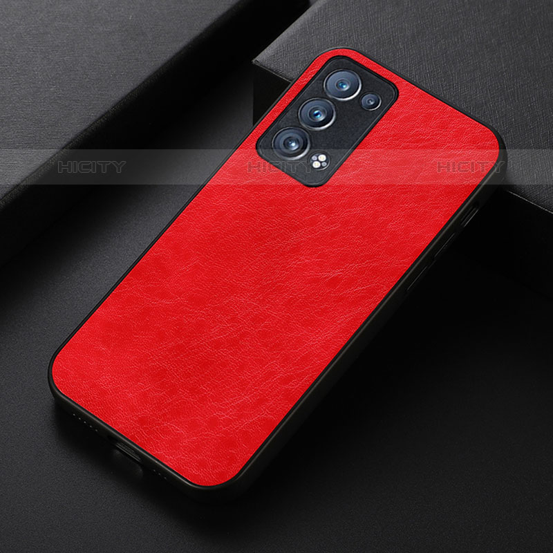 Coque Luxe Cuir Housse Etui B05H pour Oppo Reno6 Pro 5G Rouge Plus