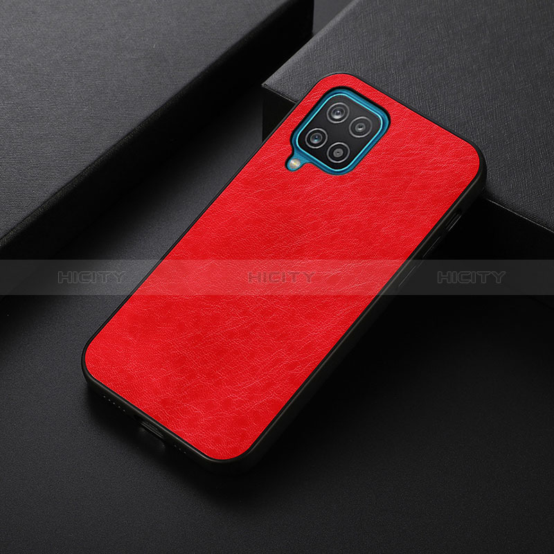 Coque Luxe Cuir Housse Etui B05H pour Samsung Galaxy A12 Nacho Rouge Plus