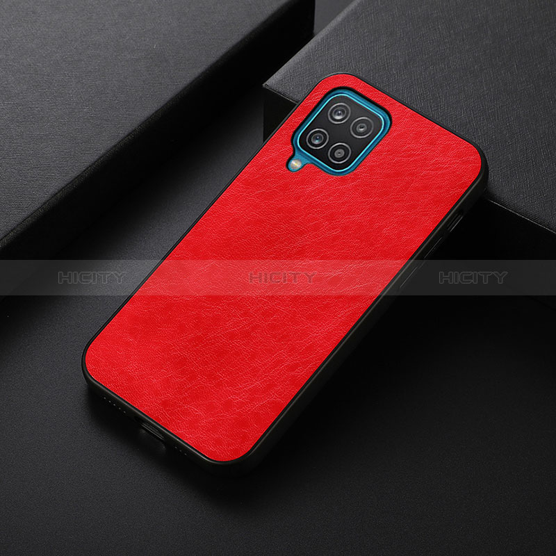 Coque Luxe Cuir Housse Etui B05H pour Samsung Galaxy A12 Rouge Plus