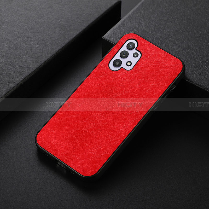 Coque Luxe Cuir Housse Etui B05H pour Samsung Galaxy A32 4G Rouge Plus