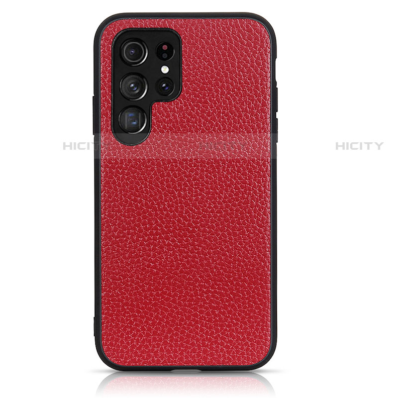 Coque Luxe Cuir Housse Etui B05H pour Samsung Galaxy S21 Ultra 5G Rouge Plus