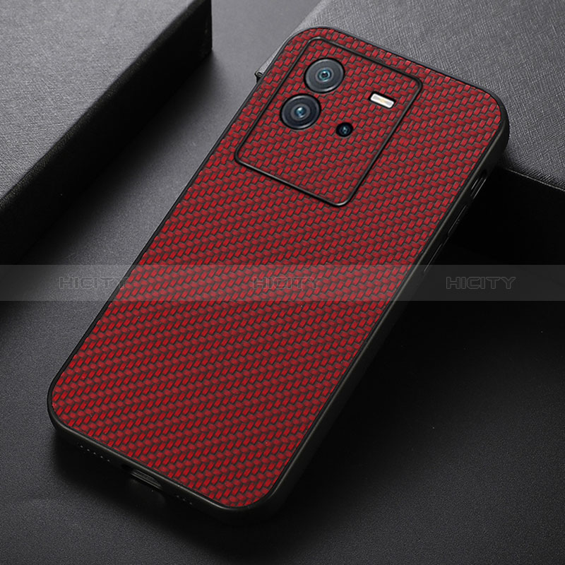 Coque Luxe Cuir Housse Etui B05H pour Vivo iQOO Neo6 5G Rouge Plus