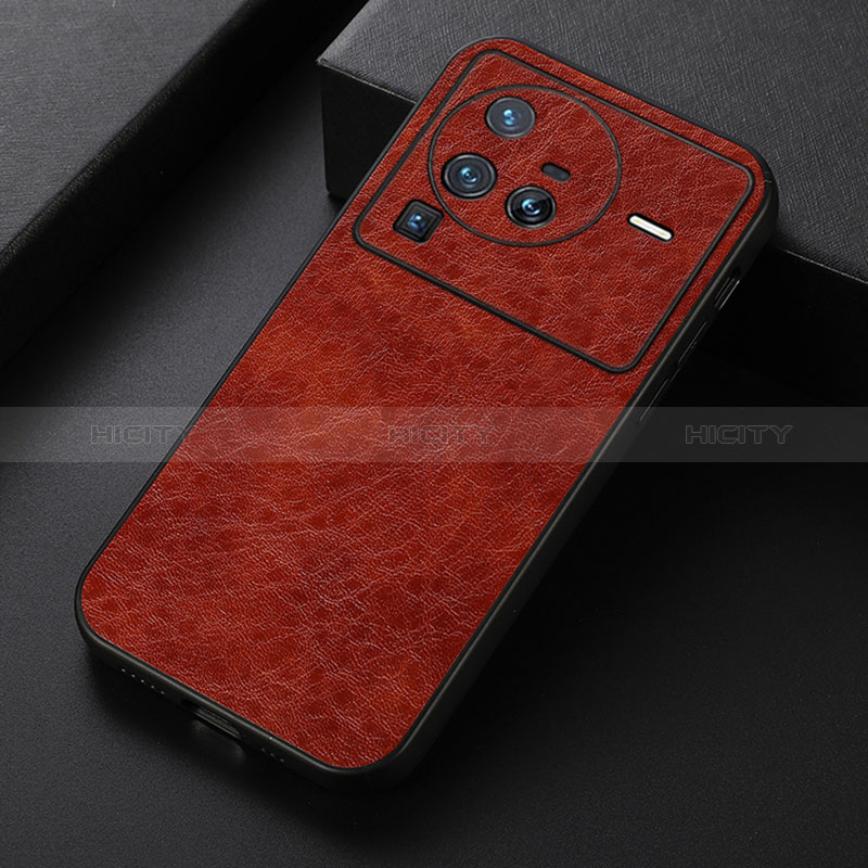 Coque Luxe Cuir Housse Etui B05H pour Vivo X80 Pro 5G Marron Plus