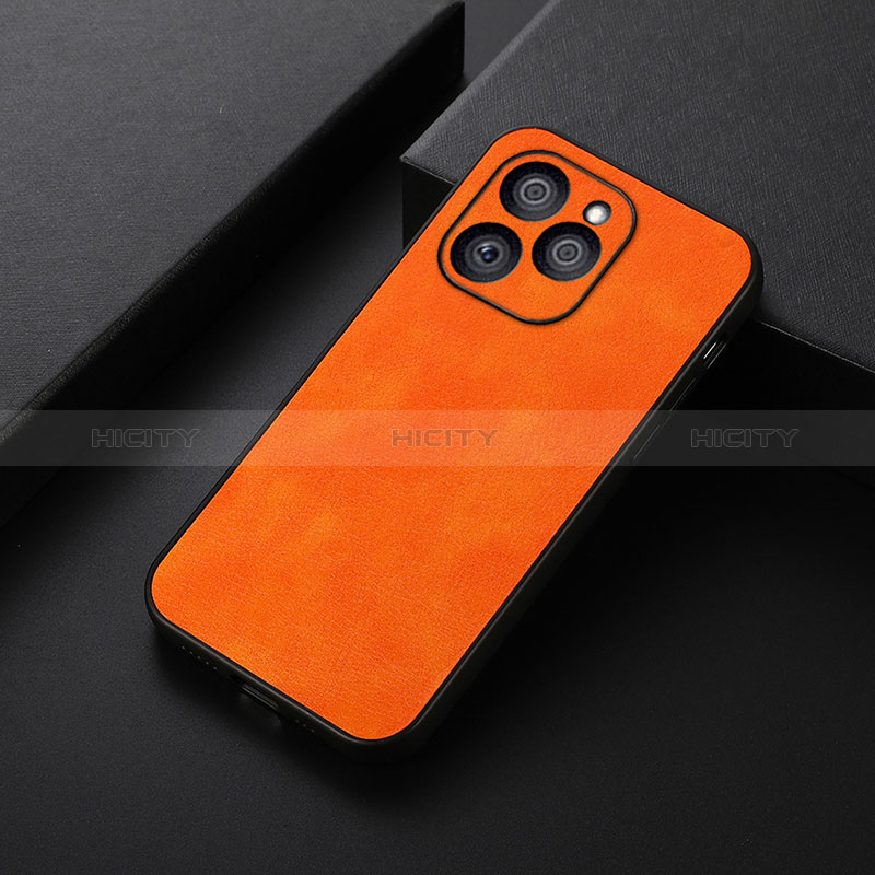 Coque Luxe Cuir Housse Etui B06H pour Huawei Honor 60 SE 5G Orange Plus