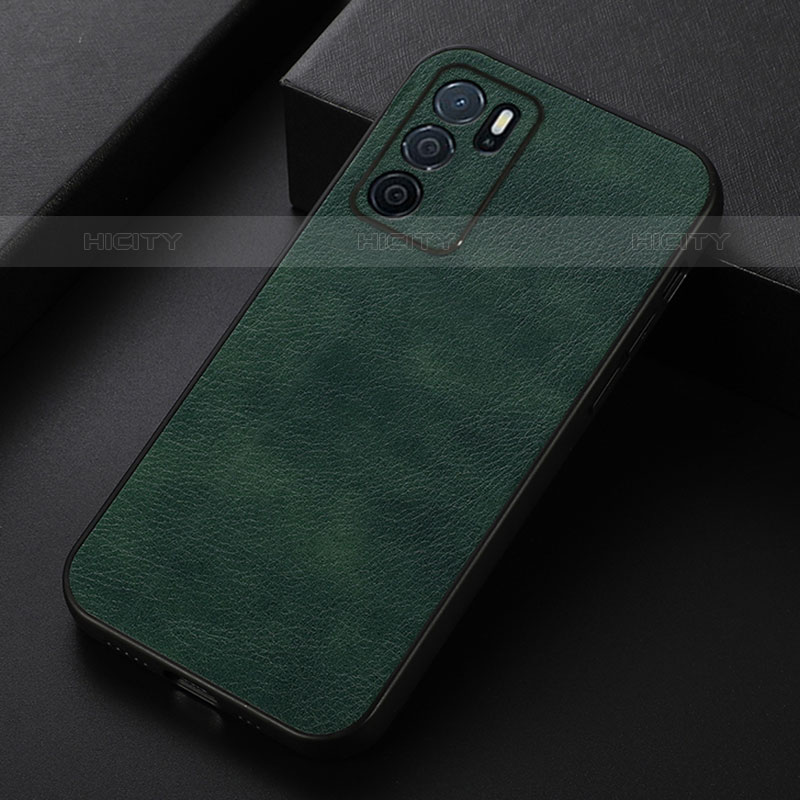 Coque Luxe Cuir Housse Etui B06H pour Oppo A54s Vert Plus