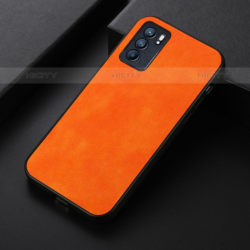 Coque Luxe Cuir Housse Etui B06H pour Oppo Reno6 5G Orange Plus