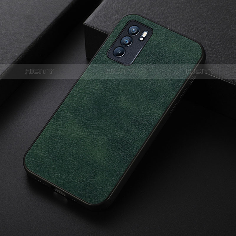 Coque Luxe Cuir Housse Etui B06H pour Oppo Reno6 5G Vert Plus