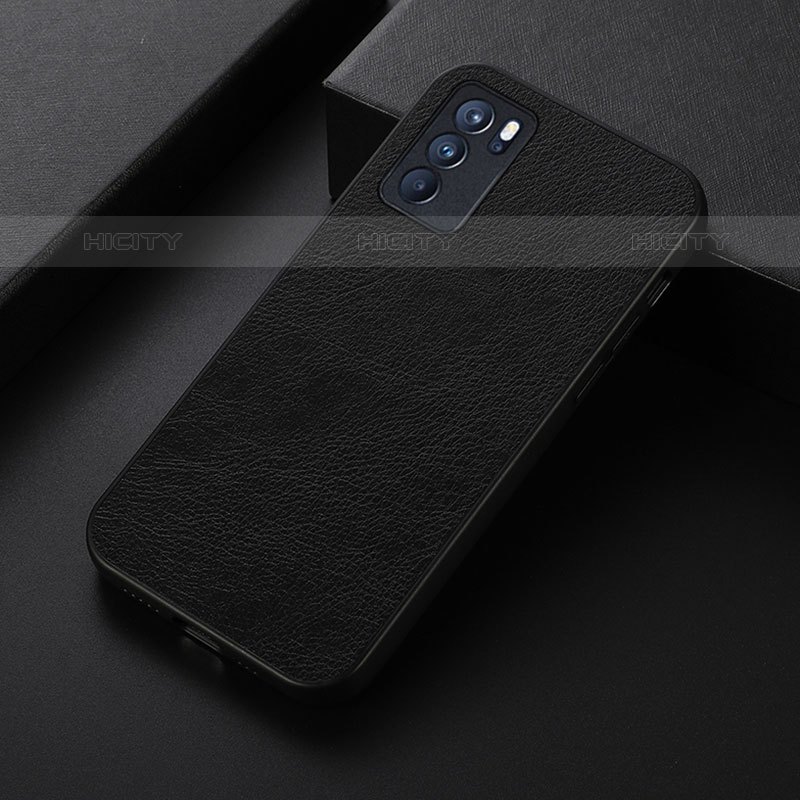 Coque Luxe Cuir Housse Etui B06H pour Oppo Reno6 Pro 5G India Noir Plus