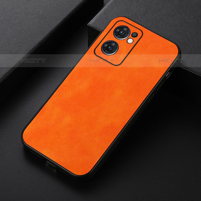 Coque Luxe Cuir Housse Etui B06H pour Oppo Reno7 5G Orange Plus