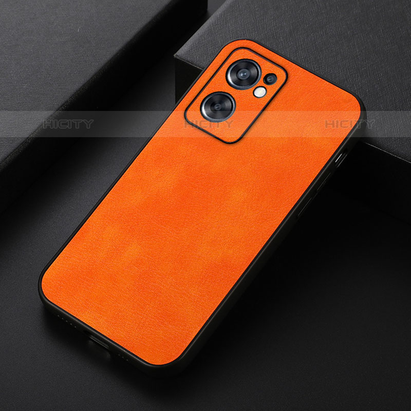 Coque Luxe Cuir Housse Etui B06H pour Oppo Reno7 SE 5G Orange Plus