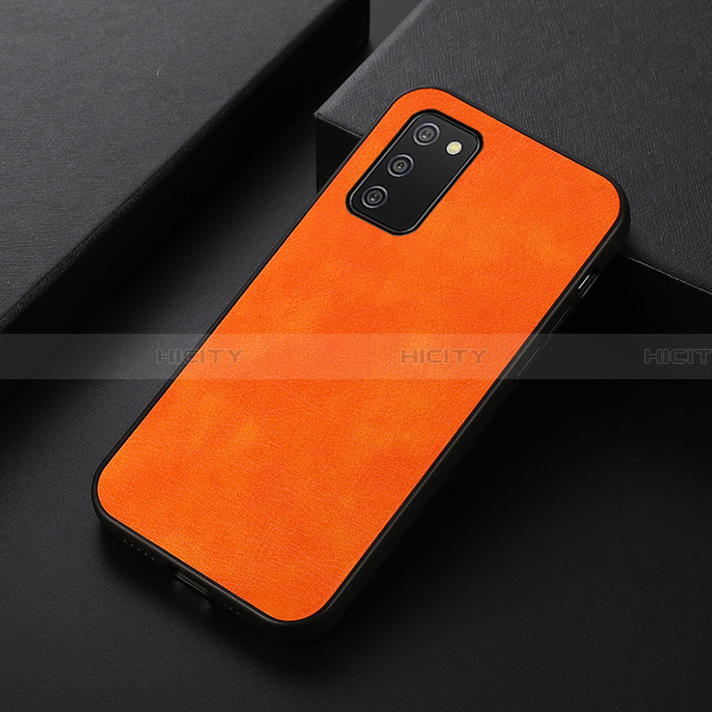 Coque Luxe Cuir Housse Etui B06H pour Samsung Galaxy F02S SM-E025F Orange Plus