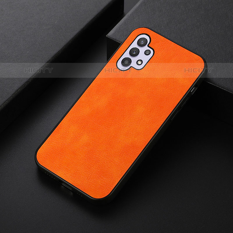 Coque Luxe Cuir Housse Etui B06H pour Samsung Galaxy M32 5G Orange Plus