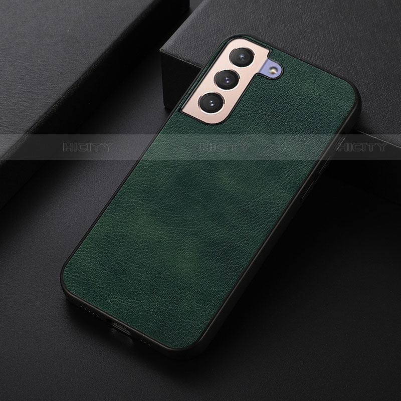 Coque Luxe Cuir Housse Etui B06H pour Samsung Galaxy S21 FE 5G Vert Plus